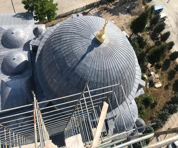 Akkay İnşaat Camii Kubbe Şadırvan minare Kurşun Alüminyum Bakır Kaplama Fiyat